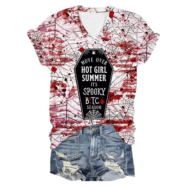 YDLCAFD Pâques Mode Décontractée Haut Col T-Shirts Été Manches Courtes Imprimés T-Shirts Haut