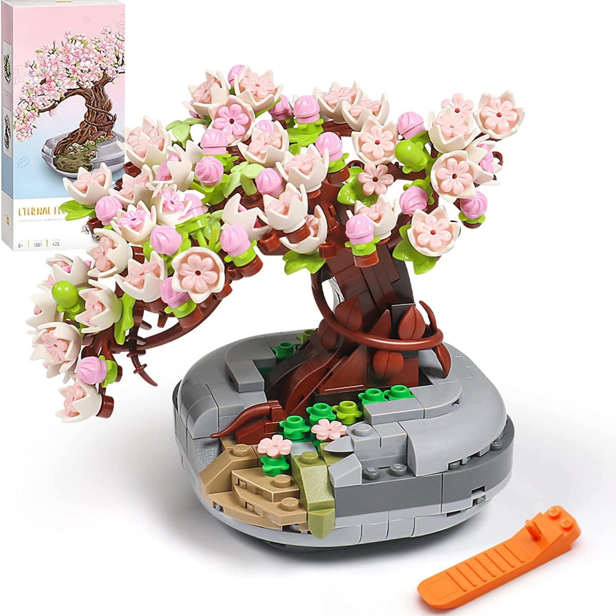 Mini Brick Cherry Blossom Tree Bonsai Model 426 PCS Creative Flower