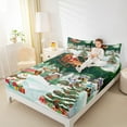 thumbnail image 4 of Manfei Happy Christmas Full Size Sheets,Cartoon Snowman Bed Sheets,Chic Xmas Tree Gifts Sheet Sets For Boys Girl,Microfiber Bedroom Decor,4pcs, 4 of 7