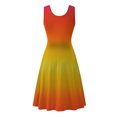 thumbnail image 5 of ICHUANYI Clearance Women's Casual Summer Tank Sleeveless Knee Length Pleated Sun Dresses Tie-Dye Gradient Floral Print Dress(Orange, M) ICHUANYI WER2023081117961, 5 of 5