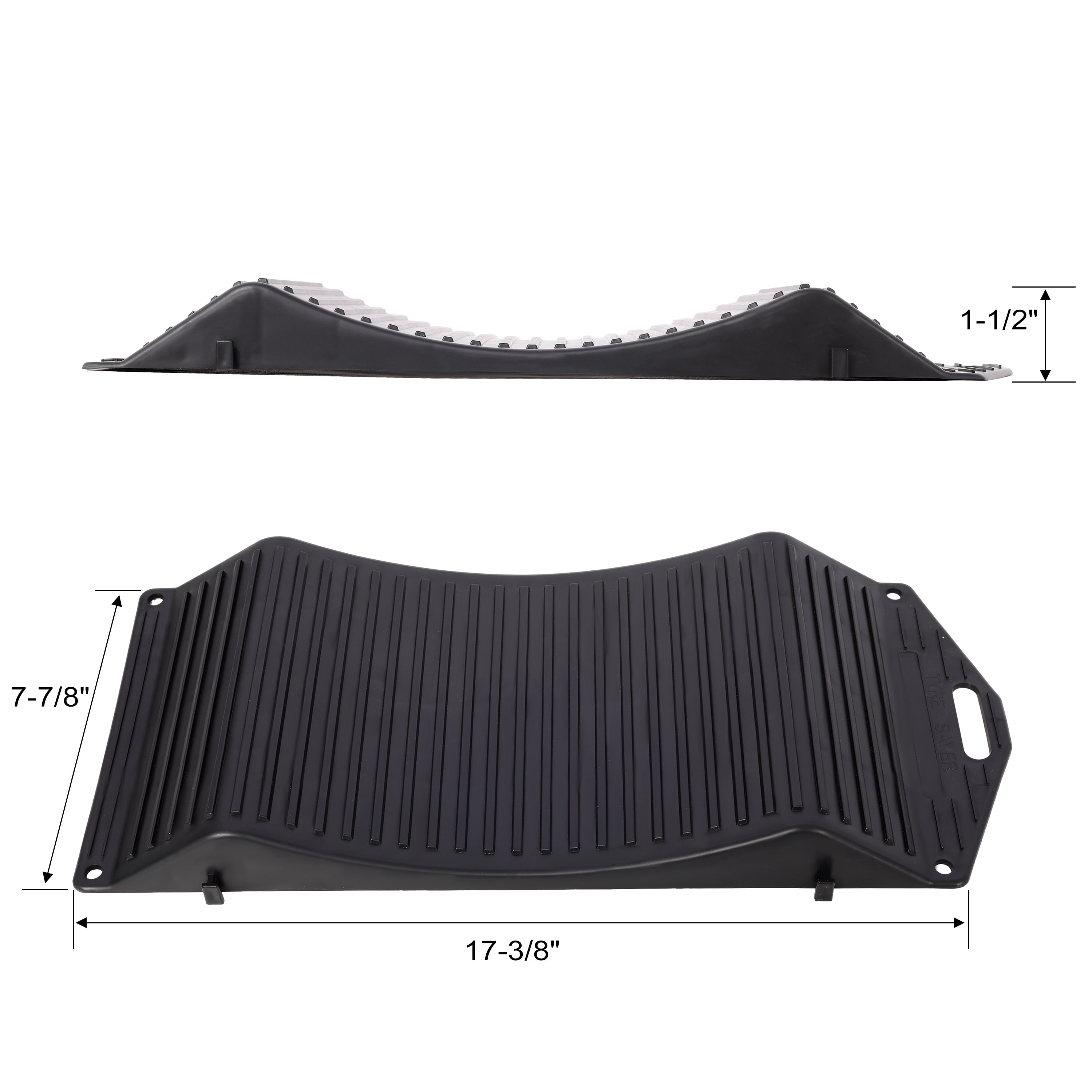 4-Pack Tire Saver Ramps, Anti-Slip Hard Plastic, Black