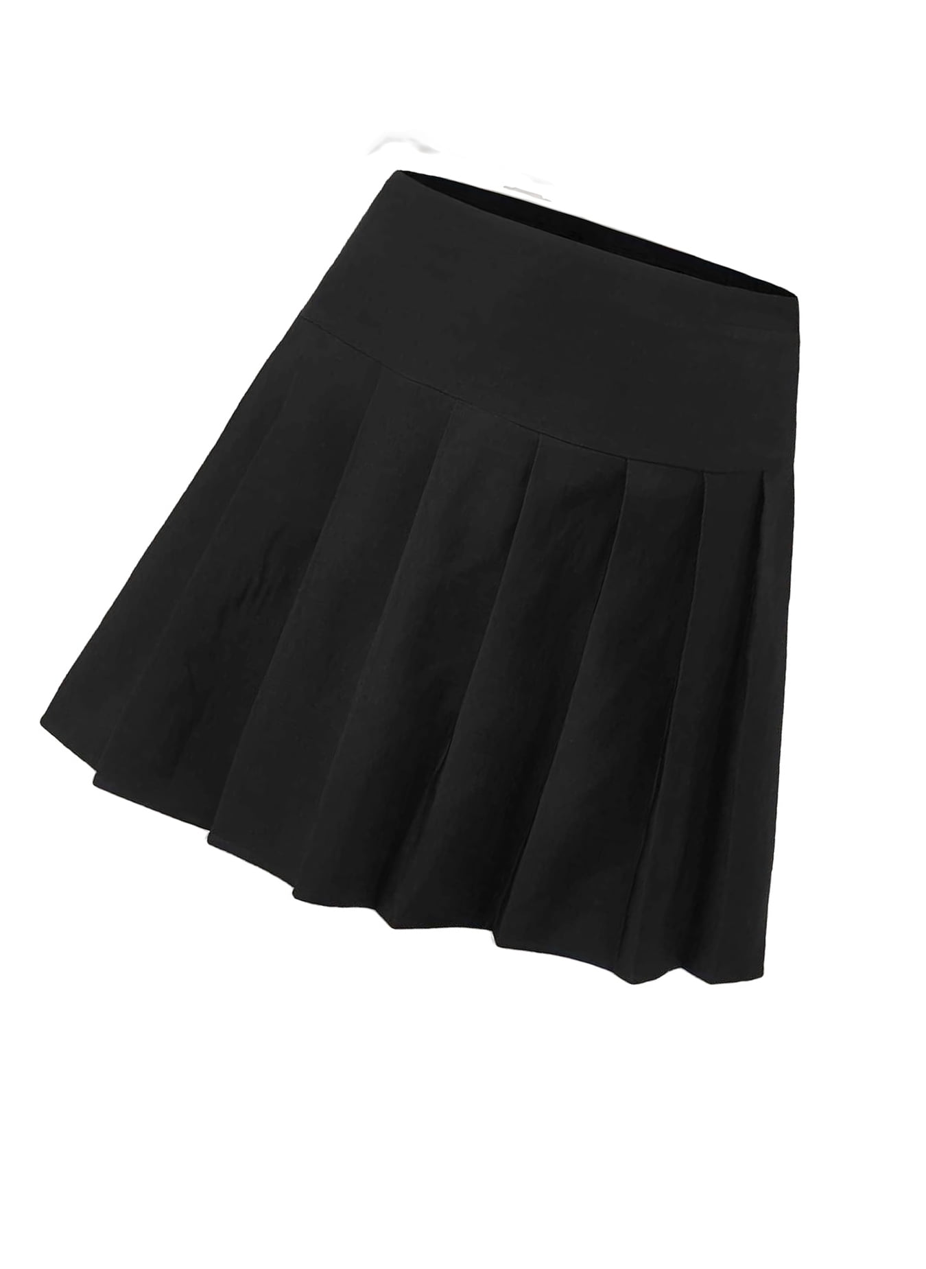 Casual Solid Pleated Black Plus Size Skirts (Women's) - Walmart.com