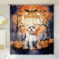 thumbnail image 3 of Mummy Maltese Happy Halloween with Pumpkins Bats Spooky Fun Shower Curtain Maltese Dog Lover Gifts Idea Waterproof Bathroom Bathtub Curtain - 00019, 3 of 5