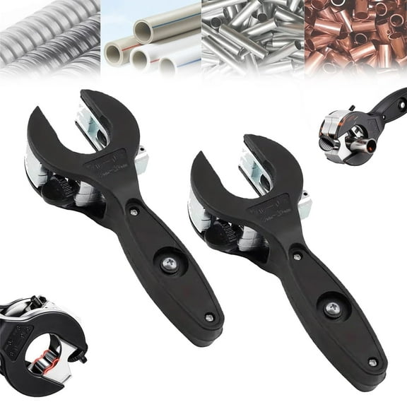 One-Hand Ratchet-Type Pipe Cutter, Fast Pipe Cutting Tool, for Copper, PVC, Aluminum, Steel Pipes - Lightweight Handheld Design Ideal for Plumbing, DIY, Workshop and Home Use (2PCS,0.24-0.9IN)