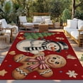 thumbnail image 2 of Red Christmas Outdoor Rug for Patio/Deck/Porch, Non-Slip Large Area Rug 6 x 9 Ft, Xmas Tree Gingerbread Snowman Winter Indoor Outdoor Rugs Washable Area Rugs, Reversible Camping Rug Carpet Runner, 2 of 8