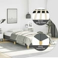 thumbnail image 5 of vidaXL Twin XL Bed Frame, Fabric Upholstered Platform Bed Frame, Dark Gray, No Mattress, 5 of 9