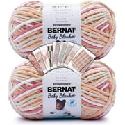 Bernat Baby Blanket Yarn - Big Ball 10.5 oz - 2 Pack with Color Patterns Peach Blooms