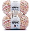 Bernat Baby Blanket Yarn - Big Ball 10.5 oz - 2 Pack with Color Patterns Peach Blooms