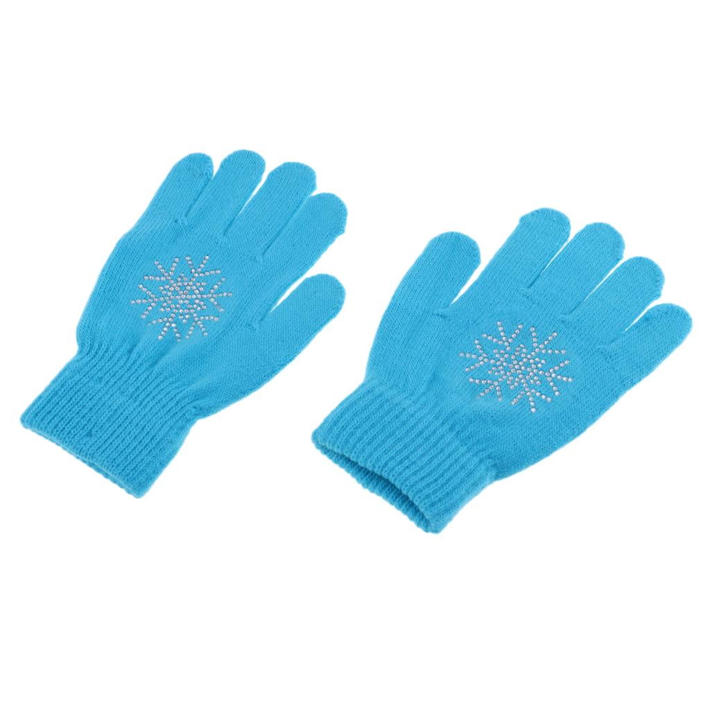 Padded Knit Warm Gloves for Boys Girls Winter Fall Skating Cycling Training 