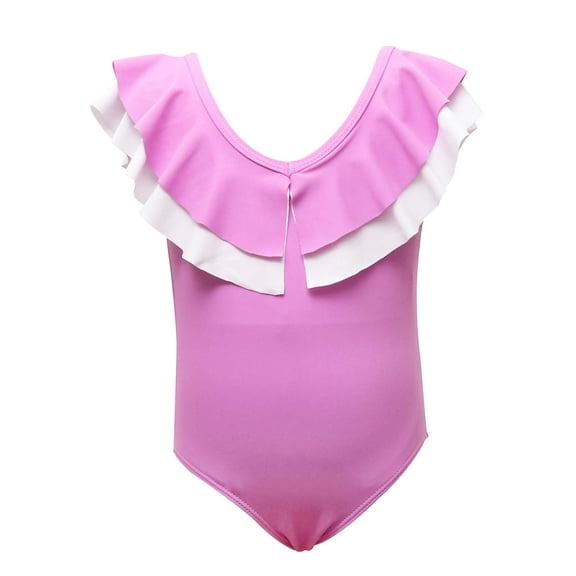 Auroural Toddler Girls Swimwear 4T Toddler Kids Baby Girls Summer Small Ruffle Colorful One-piece Swimsuit