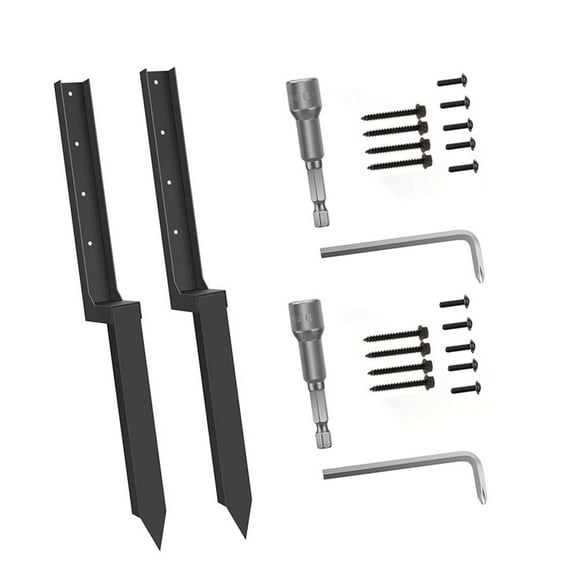 Heavy Duty Steel Fence Post Repair Stakes with Ground Anchors Screw Fix Anchors Ground Spikes for Fence Posts Repair