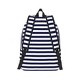 thumbnail image 3 of Balery Navy Blue And White Stripes Vintage Canvas Backpack for Men and Women - Large Capacity, Durable Travel Laptop Bag for School, Work, Hiking, and Outdoor Activities, 3 of 7