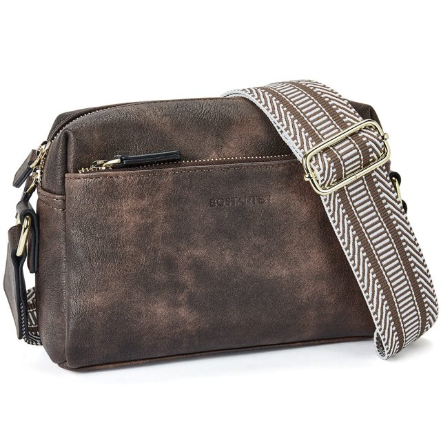Bolso bandolera pequeño para mujer, con tres cremalleras, para teléfono móvil, de piel, con correa de hombro de colores, individual