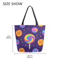 thumbnail image 5 of FORMRS Womens Canvas Tote Bag with Zipper Inner Pocket Shoulder Handbag, Candy Carnival, 5 of 7