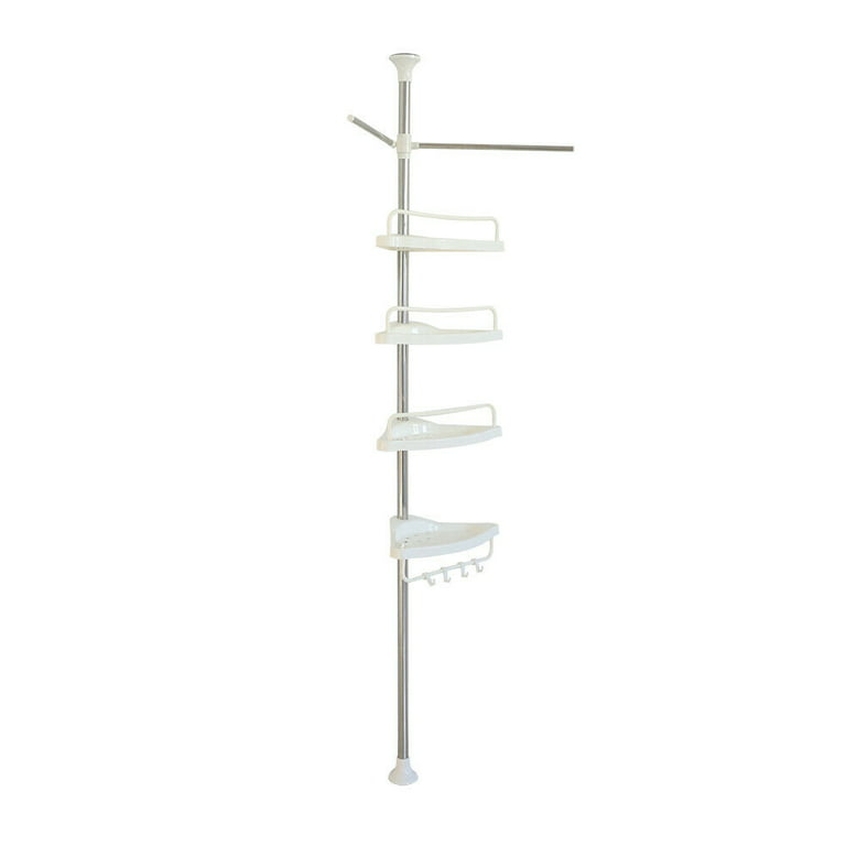 4 Tier Shower Caddy Organizer Shelf Corner Standing for Inside Shower White