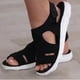 thumbnail image 4 of Sandalias de verano para mujer, sandalias de plataforma con cinta elástica transpirables de talla grande, sandalias casuales, 4 of 6