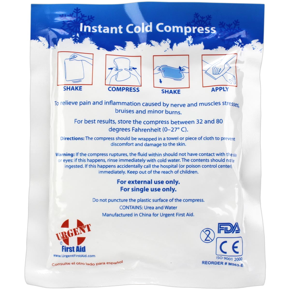 Case of 125 Instant Cold Packs, 5" x 6" - Disposable Cold Compresses - No pre-Chilling Required for Quick, Effective First aid Treatment & Relief of Aches, Pains, Bumps & Bruises