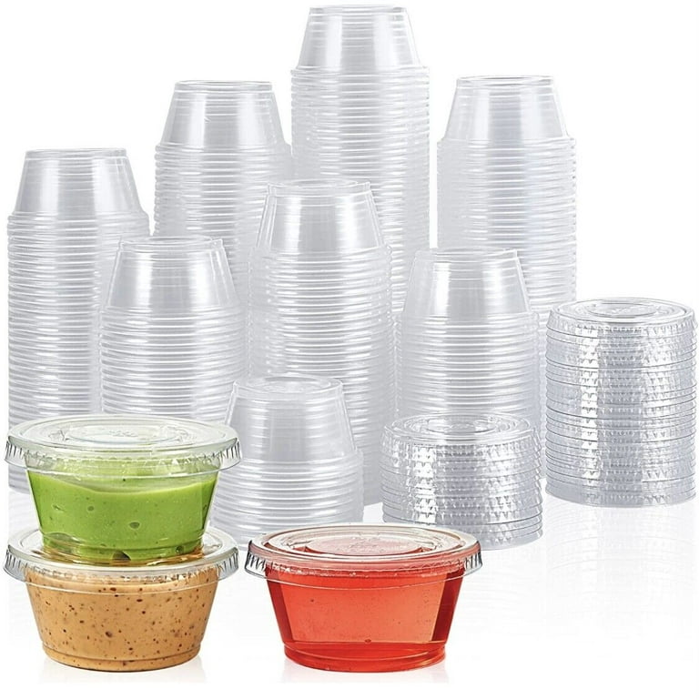 Fresh 'n Clear™ 8 Oz Clear Plastic Sauce Cup - 4 1/2Dia x 1 3/4H