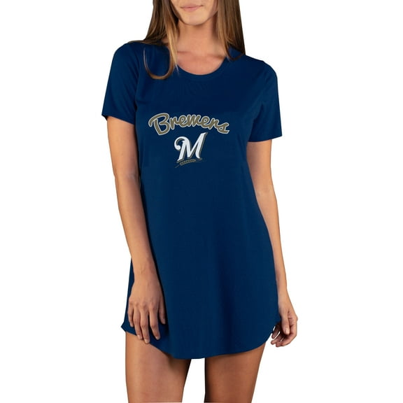 Women's Concepts Sport Navy Milwaukee Brewers Marathon Knit Nightshirt