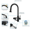 thumbnail image 5 of 3-in-1 Kitchen Faucet with Press-Type Glass Rinser, High Arc Pull Down Sprayer with 3 Function Spray Mode, Modern Matte Black Finish for Kitchen Sink, 5 of 6