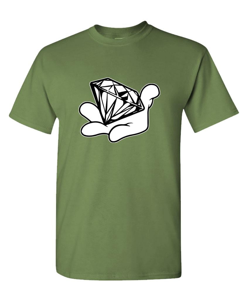 Diamond Galaxy Cartoon Hands Women's T-Shirt Illuminati Cool Graphic Novelty Tee