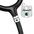 thumbnail image 1 of Stethoscope Charm With Birthstone & Personalized Engraved Initial Name ID Tag For Nurses Doctors Medical Gifts, 1 of 9