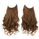thumbnail image 1 of Nvzi Extensión de cabello invisible con hilo de pescar, fibra sintética larga ondulada y rizada, extensión de cabello ajustable estilo diadema, 22 pulgadas, marrón, 1 pieza, estilo E, 1 of 5