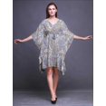 thumbnail image 4 of Bimba Feuilles Femmes Court Plage Caftan Tenue de Plage Bikini Couvre-Maillot Robe Midi-P-L, 4 of 5