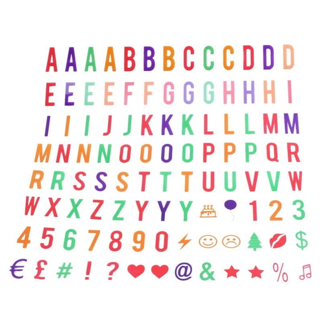 Letter & Symbol Pack For A4 Cinematic Light Up Sign Box Cinema LED Letter Lamp (104 Multicolor Letters And Symbols)