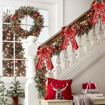 Vrorvz Christmas Decorations Christmas Tree Decorations Handmade Plush Edge Bow Ribbon with for Tree Topper Gift Boxes Fireplace Stairs Fences Garlands Home Decor Holiday Ornament Set 15in Red