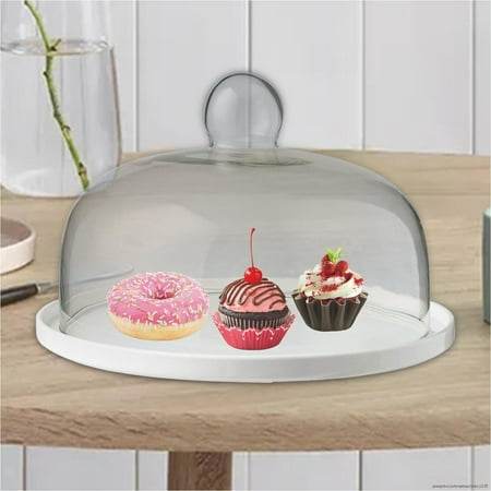 

Clear Cake Stand Dome Lid Glass Cover Serving Tray Dessert Display For Decor