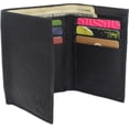 thumbnail image 5 of Cavelio Genuine Leather Mens RFID Blocking Slim Trifold Wallet Back ID Window with Gift Box Black, 5 of 8
