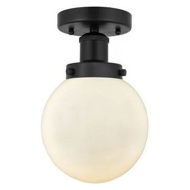 Innovations Lighting  Beacon - 1 Light 6" Semi-Flush Mount Matte White/Matte Black
