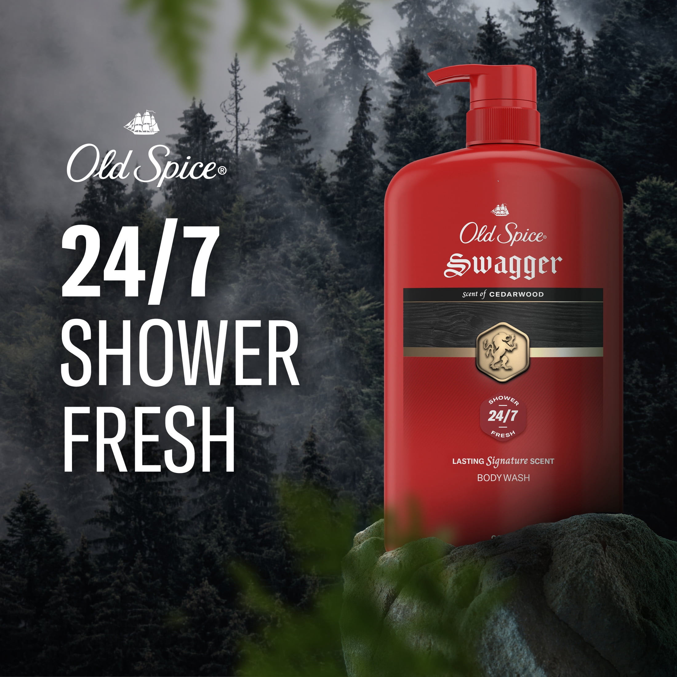 Old Spice Red Collection Body Wash for Men, Swagger Scent, Shower Fresh, Lasting Scent, 33.4 fl oz