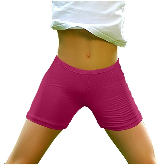 hoksml Girls Bike Shorts Kids Stretch Elastic Waist Soft Fabric Multi Color Underwear and Dance Shorts