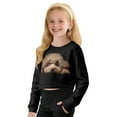 thumbnail image 5 of Xoenoiee Poodle Dog Print Crop Top for Teen Girls Cropped Long Sleeve Pullover Workout Sweatshirt Y2K Girls Coats Clothes, 5-6 Years, 5 of 7