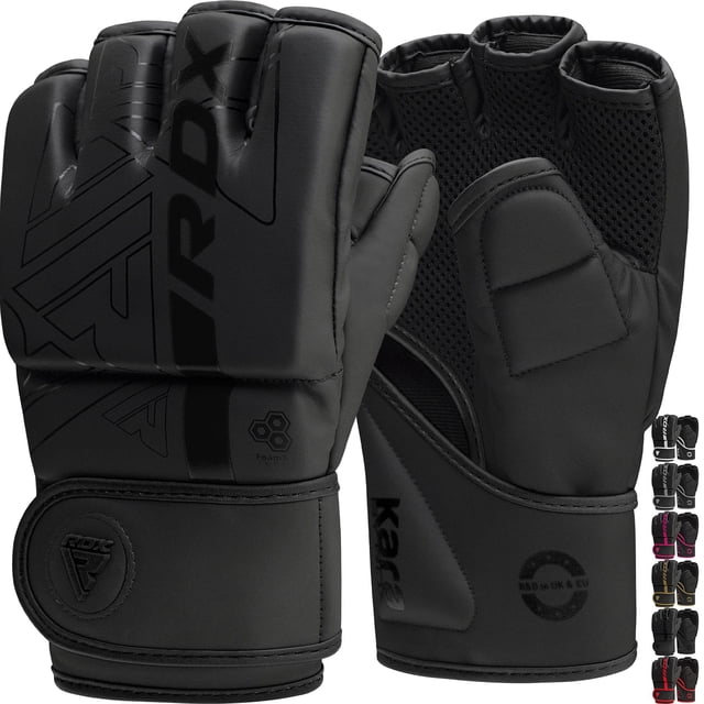 Guantes de artes marciales mixtas RDX Grappling Sparring, medio dedo, piel maya