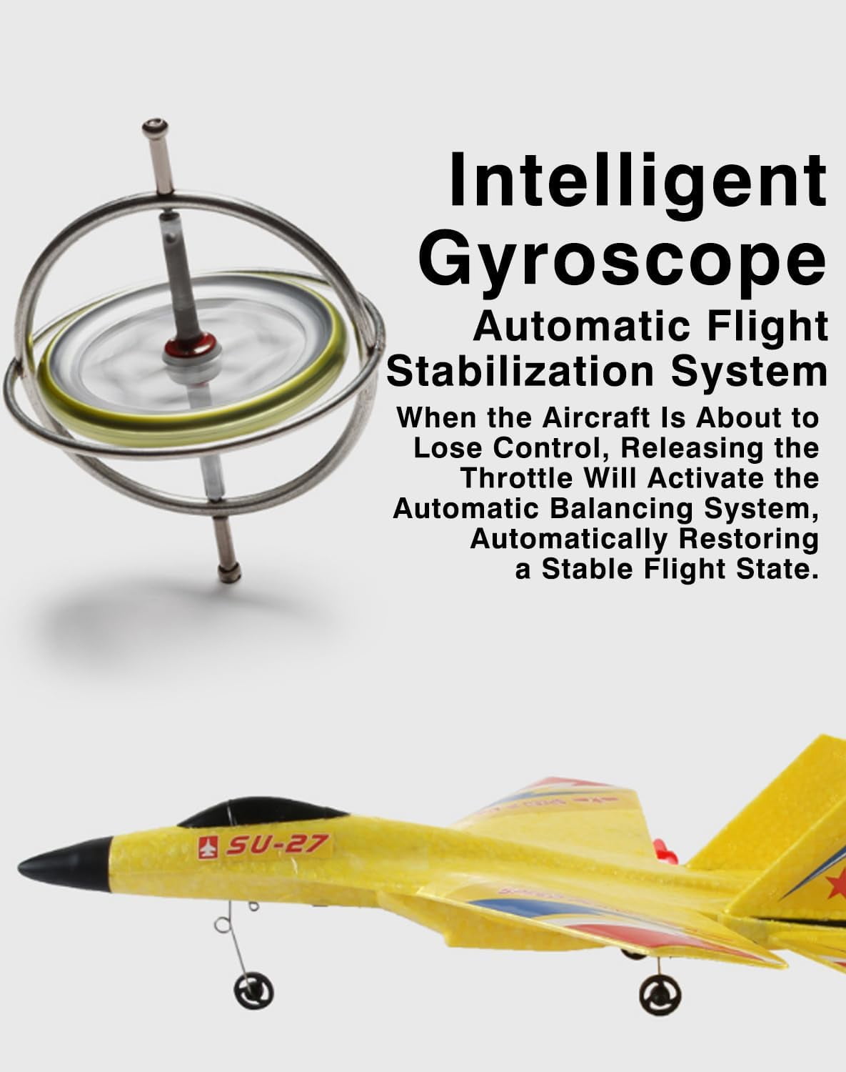 2026 New Gravity Gliders Airplane with Lights, Upgrade Gravity Glider Foam RC Fighter Plane Jet, 2.4 GHZ 2 Channels with Lights Glider Airplane Model
