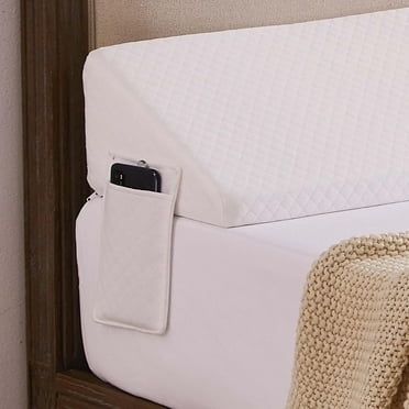 King Size Bed Wedge Pillow (76"x10"x6") - Adjustable 0-8" Gap Filler for Headboard, White Triangle Support Pillow