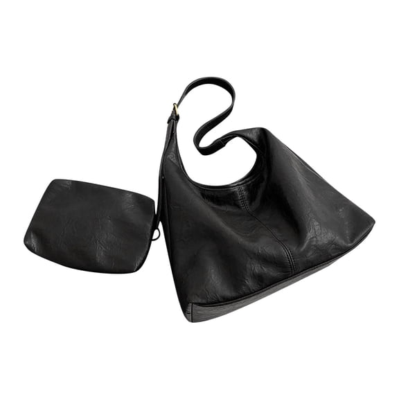 Faraee Slouchy Hobo Bags for Women Soft Leather Tote Purse Crossbody Shoulder Purses Handbag 2Pcs