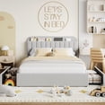 thumbnail image 7 of Festisoul Queen Bed Frame with Storage Headboard & 2 Drawers, Boucle Upholstered Platform Bed with Bookcase, No Box Spring Needed, Noise Free, Gray, 7 of 7
