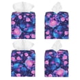 thumbnail image 2 of Fotbe Blue Skull Rose Porta Pañuelos Decorativo de Cuero, Caja Cuadrada Moderna para Pañuelos Faciales, Organizador y Dispensador 5x5x5'', 2 of 7