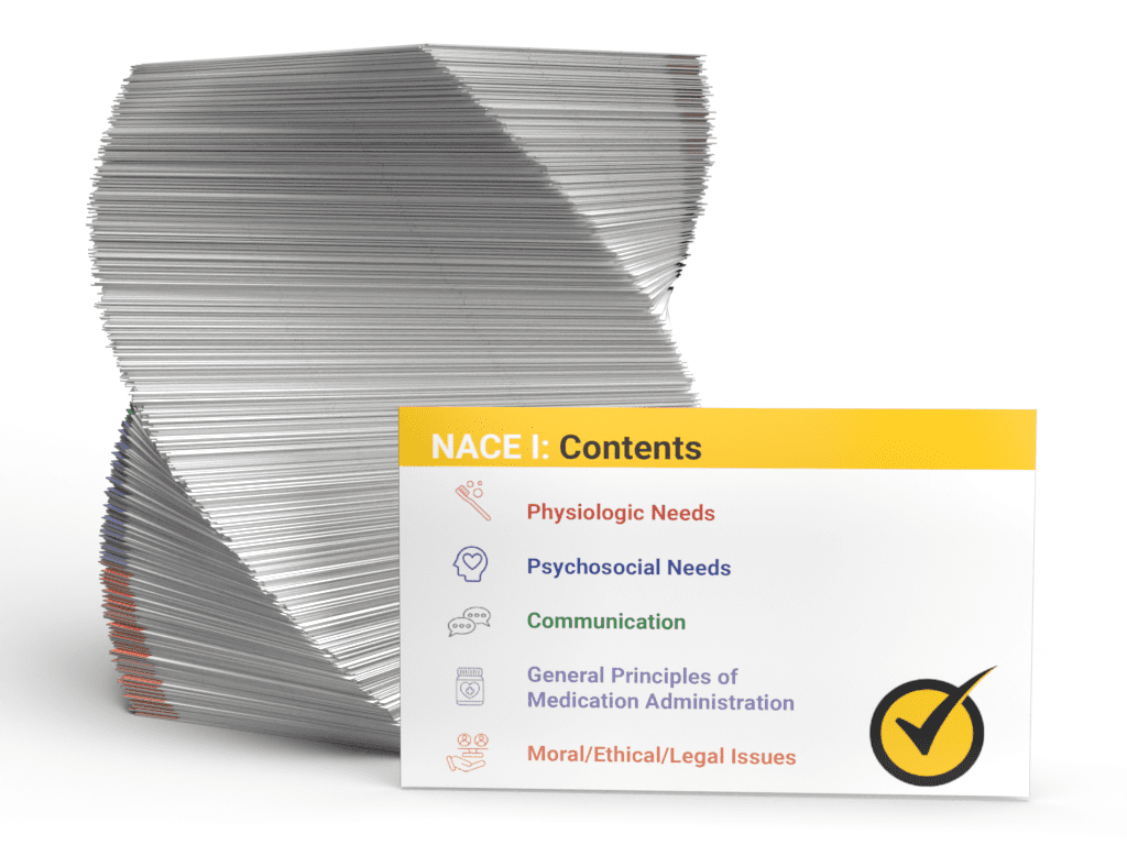 NACE I Foundations of Nursing Study Cards: NACE Test Prep and Practice Test Questions for the Nursing Acceleration Challenge 1 Exam [Full Color Cards]