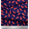 thumbnail image 2 of Soimoi Blue Rayon Fabric Chilli Vegetable Decor Fabric Printed Yard 42 Inch Wide, 2 of 2