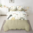 thumbnail image 2 of Manfei Funny Kitten Animal Bedding Comforter Set 7 Pieces for Boy, Cute Jungle Butterfly Full Bedding Set, Cartoon Animal Theme Reversible Fitted Sheet Flat Sheet, Lightweight Room Decor, 2 of 7
