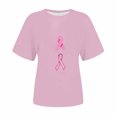 thumbnail image 4 of DPTALR Women's Breast Printed Round Neck Short Sleeve Top Short Sleeve Round Neck Top, 4 of 4