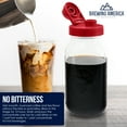 thumbnail image 4 of Cold Brew Coffee Maker Kit: Wide Mouth Mason Jar with Screw Top Lid, Stainless Steel Filter for Delicious Brewed Coffee, Infused Tea, Alcohol - 2 Quart 64 oz Old Glory Red, 4 of 7