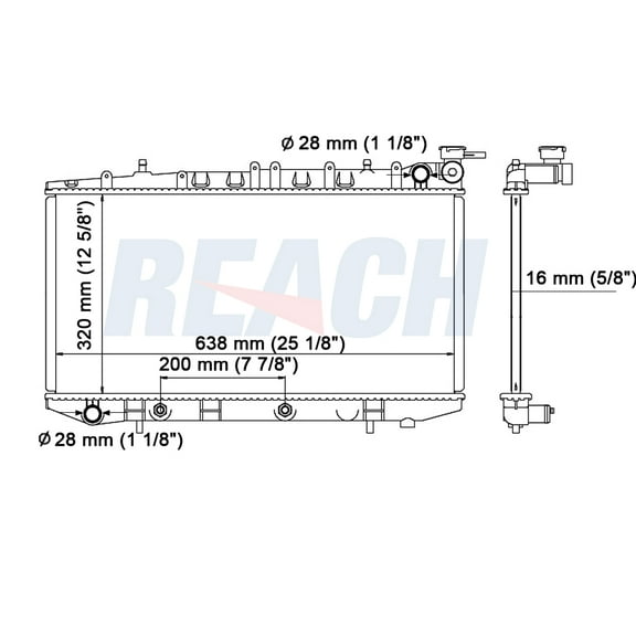 REACH 41-1152 Radiator for SENTRA/NX COUPE/200SX, Automotive Radiator Replacement Part