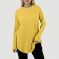 thumbnail image 2 of Women's Casual Loose Fit Long Sleeve Round Neck Thumb Hole T-Shirt Comfortable Solid Color Pullover Top for Everyday Wear, 2 of 6