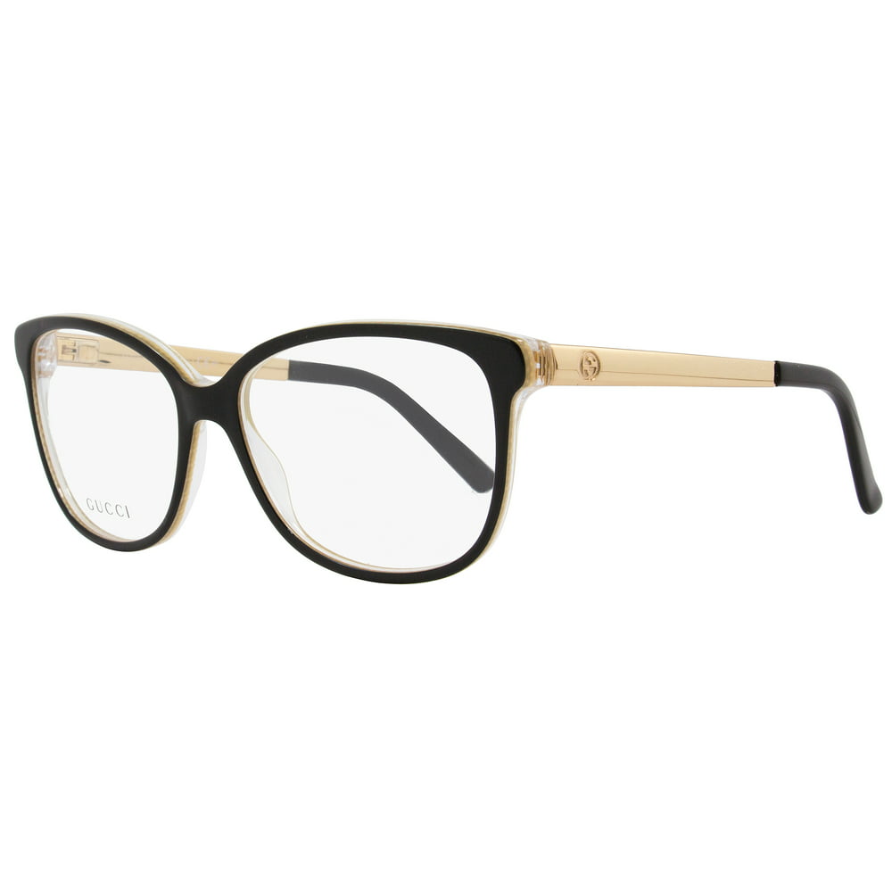 Gucci Oval Eyeglasses Gg3701 4wh Size 54mm Black Gold 3701 Walmart